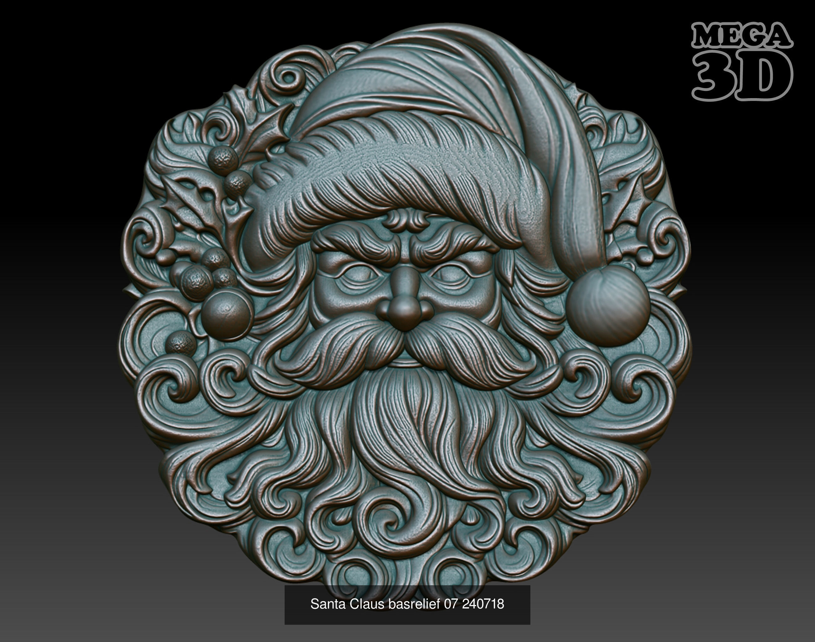 Santa Claus basrelief  Pack 240718 3D Model Collection_3