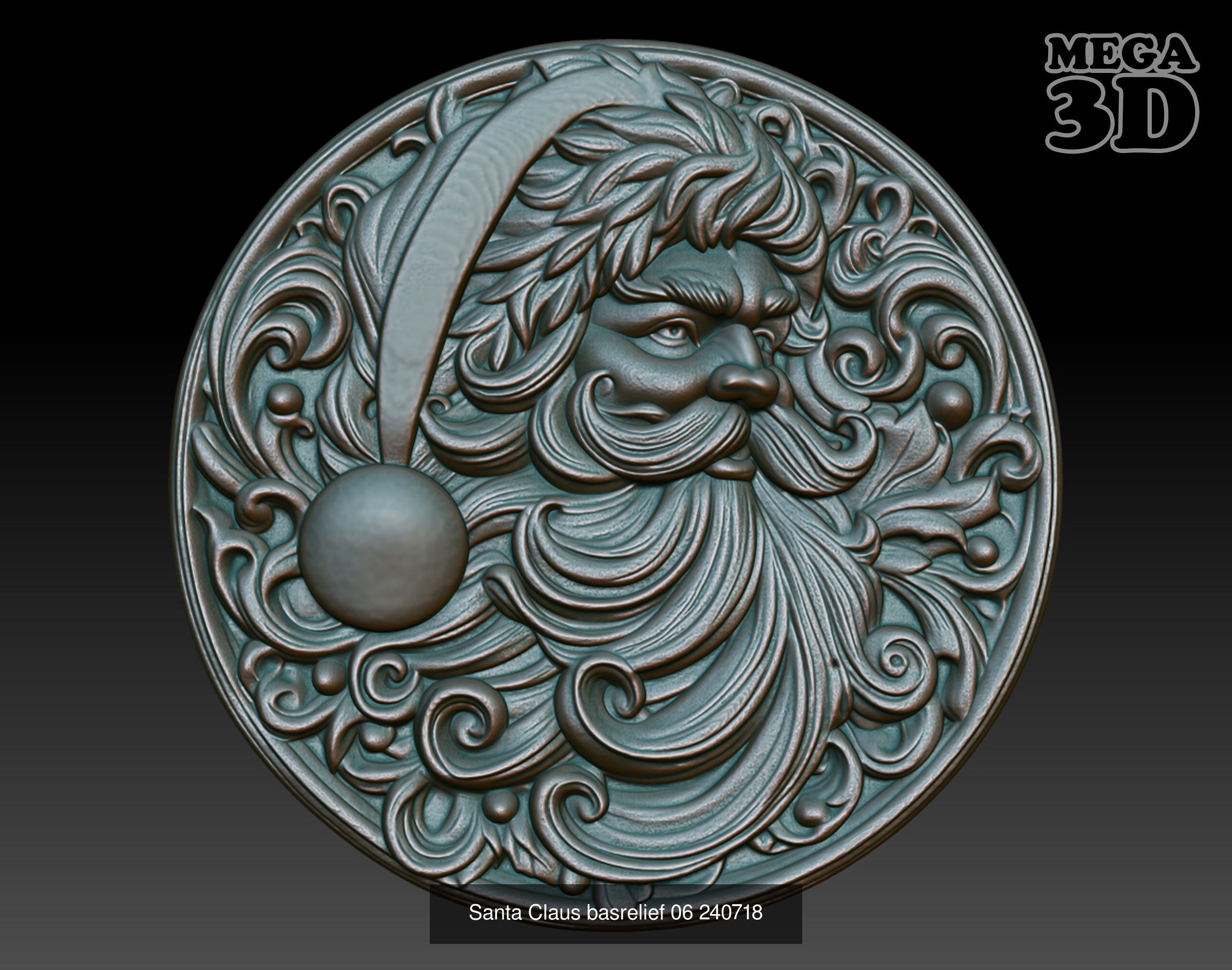 Santa Claus basrelief  Pack 240718 3D Model Collection_4