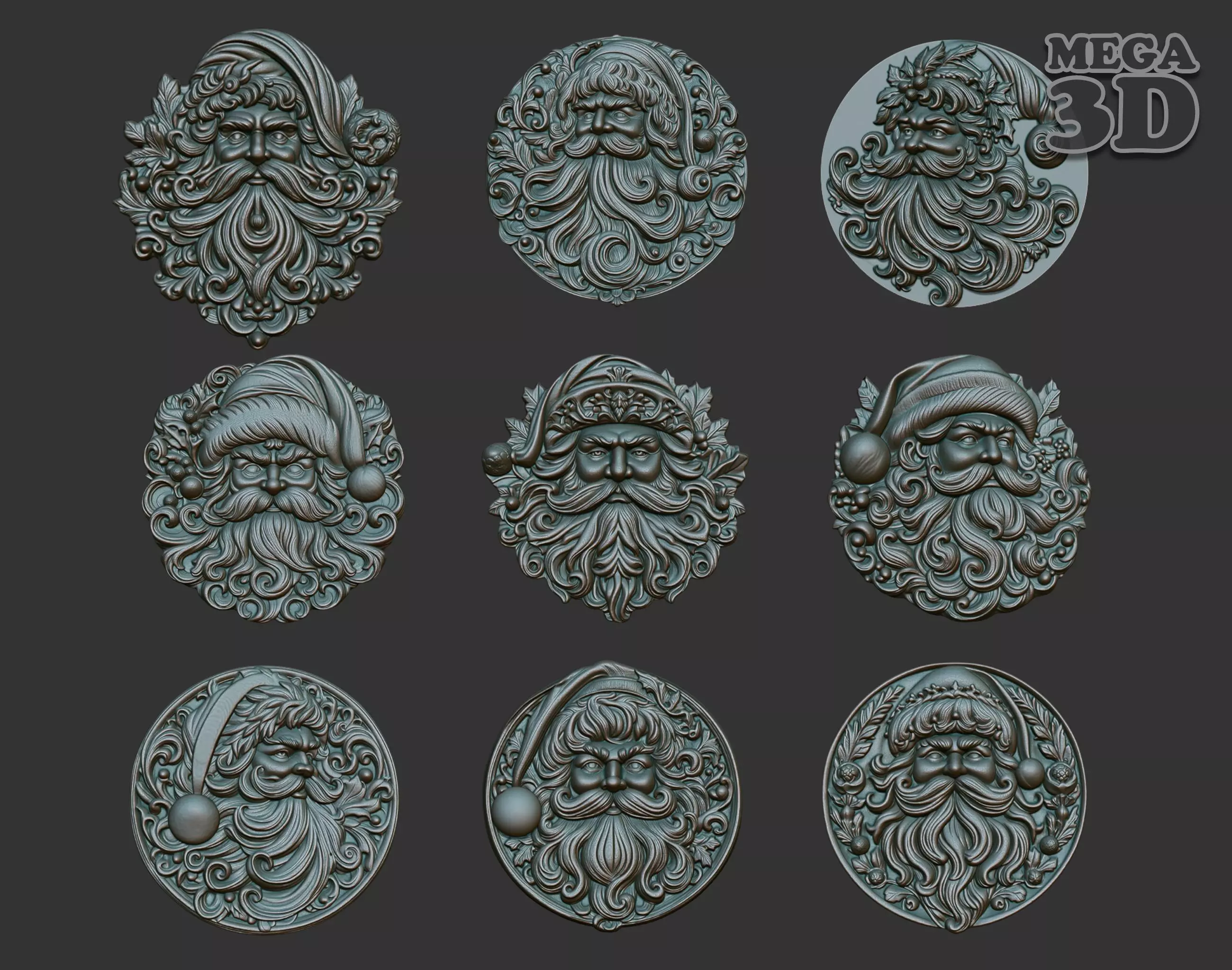 Santa Claus basrelief  Pack 240718 3D Model Collection_0