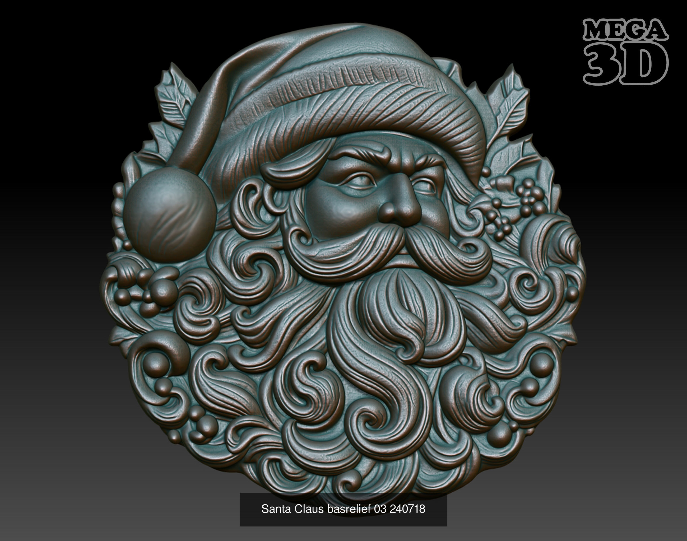 Santa Claus basrelief  Pack 240718 3D Model Collection_7