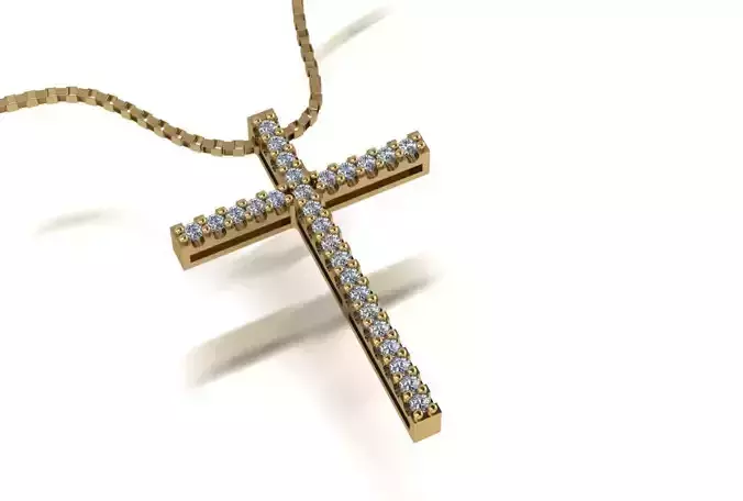 Pingente Cruz com Pedras com Galeria