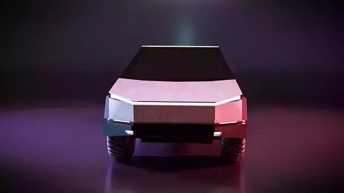 Tesla Low Poly Cybertruck Materialized Model