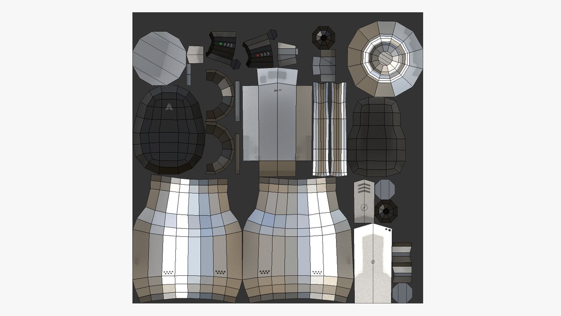 05 Jetpack Low Poly H Collection - SciFi Character Design _37
