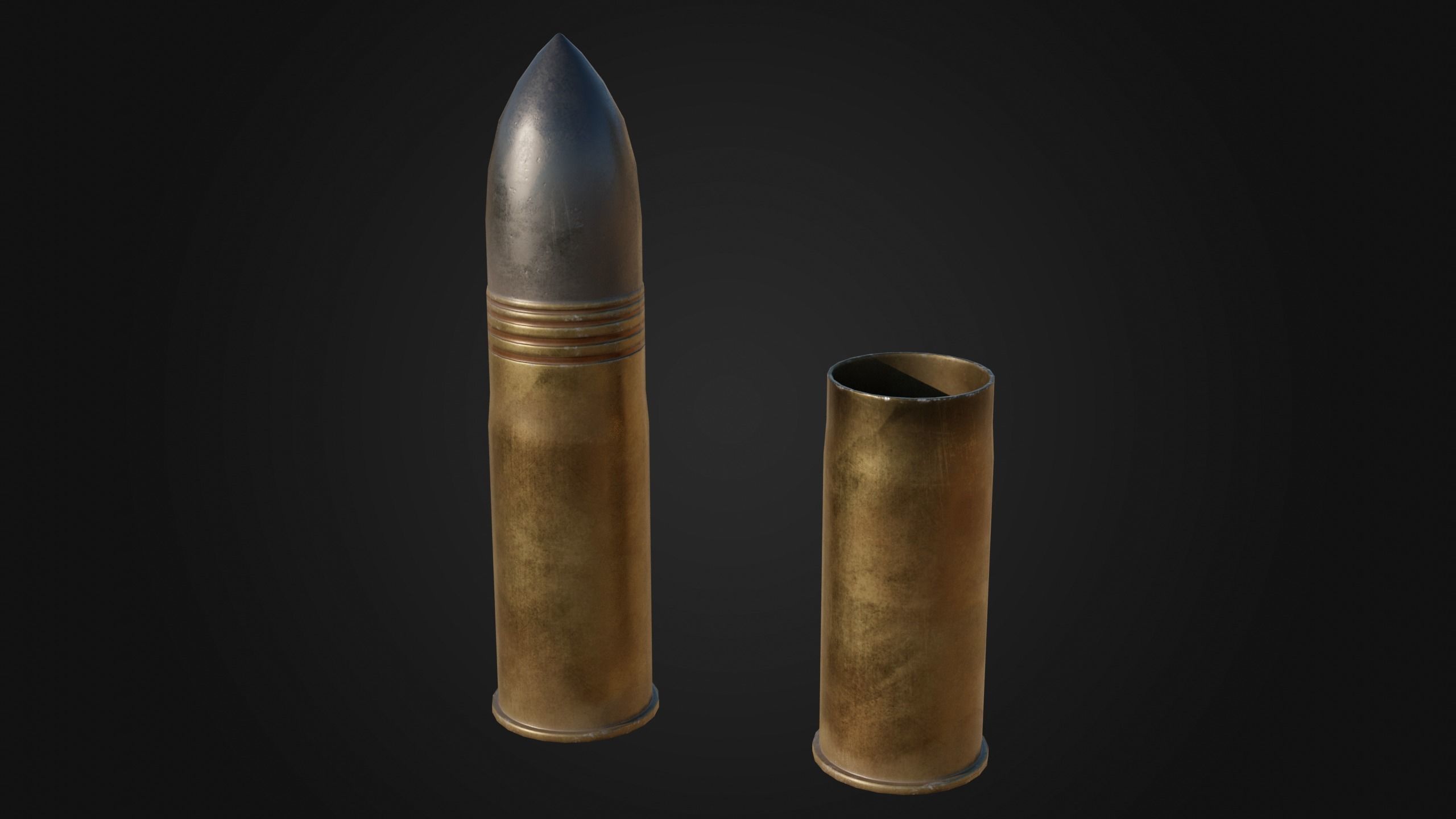 37mm WW1 Shell Box Low-poly 3D model_23