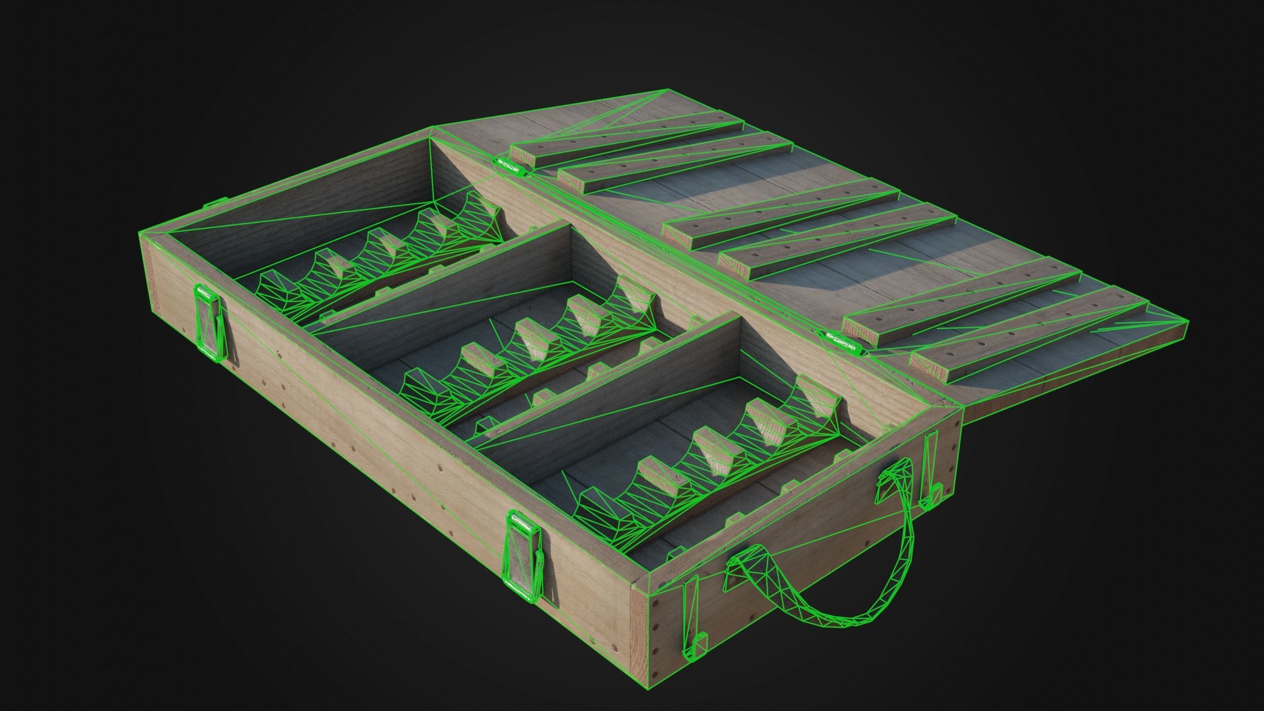 37mm WW1 Shell Box Low-poly 3D model_4