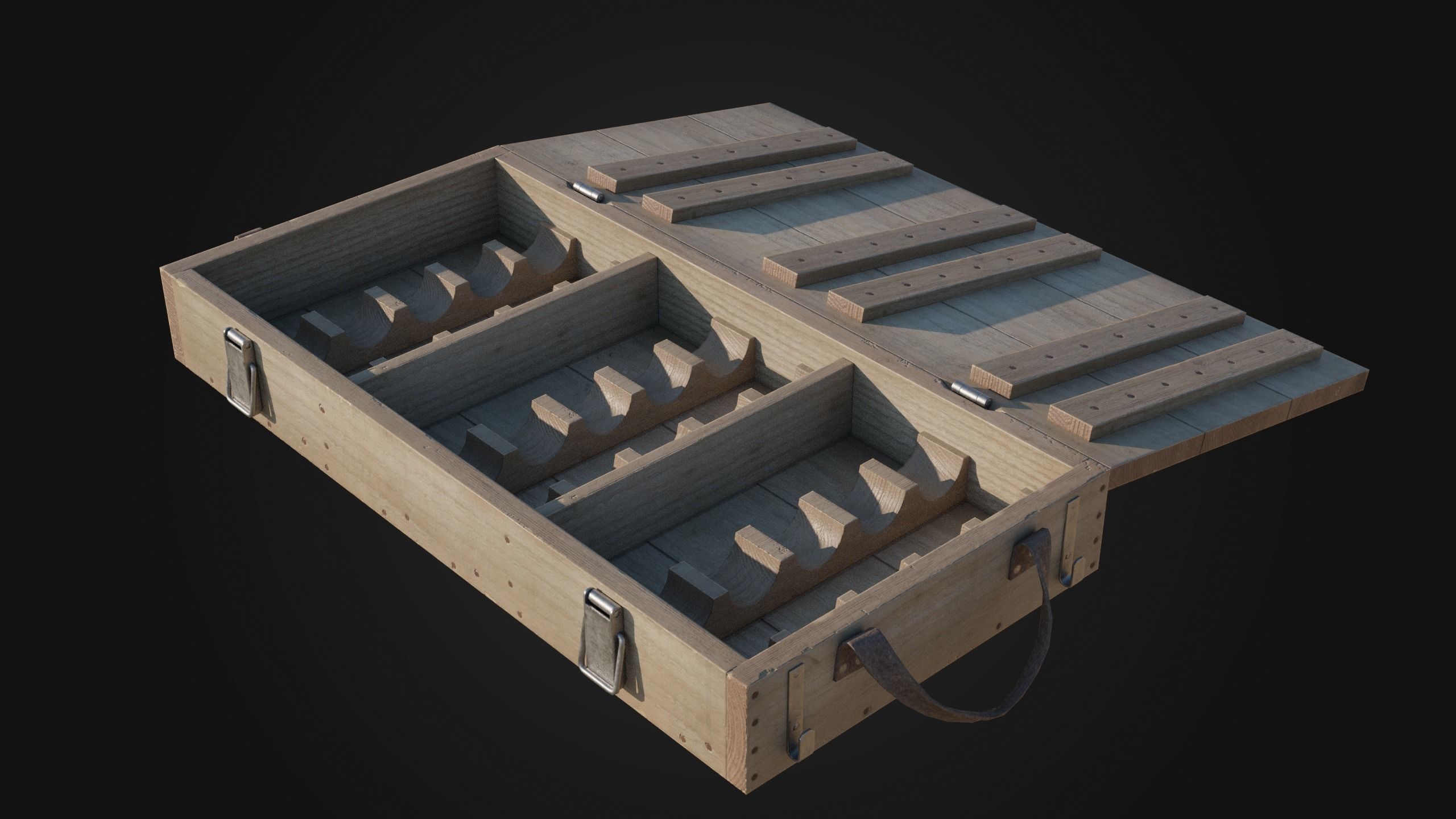 37mm WW1 Shell Box Low-poly 3D model_2