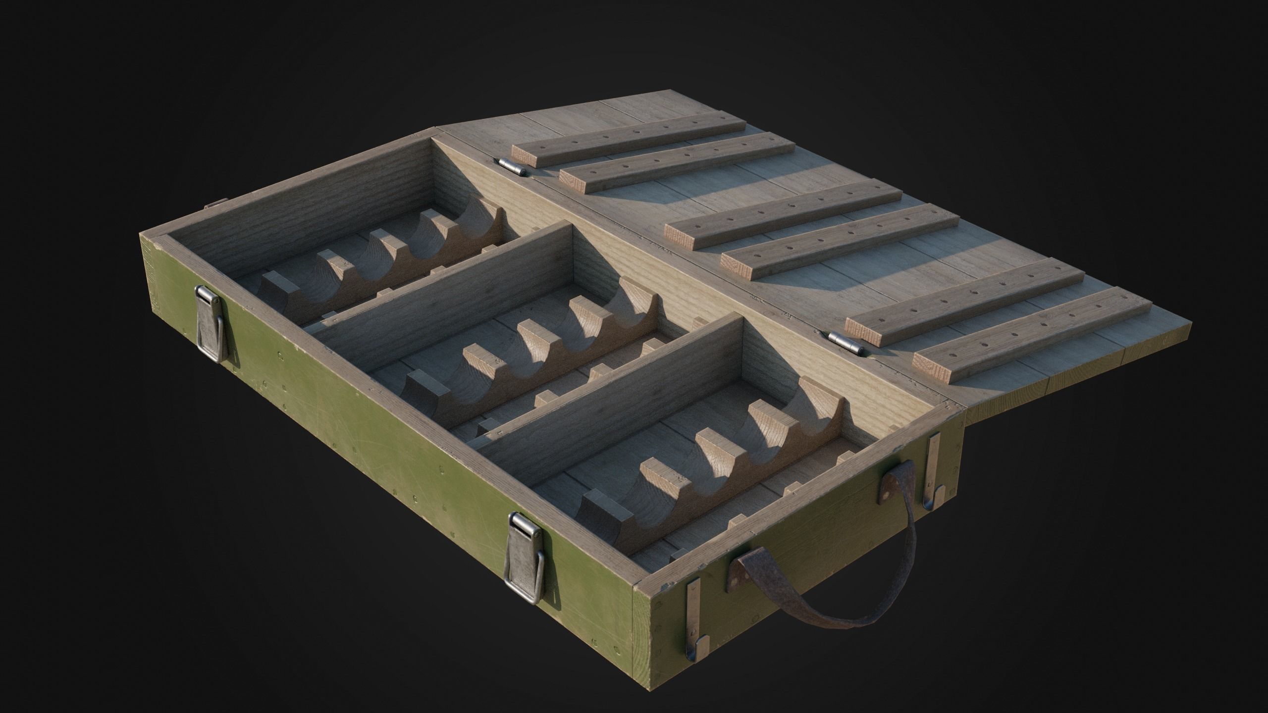 37mm WW1 Shell Box Low-poly 3D model_3