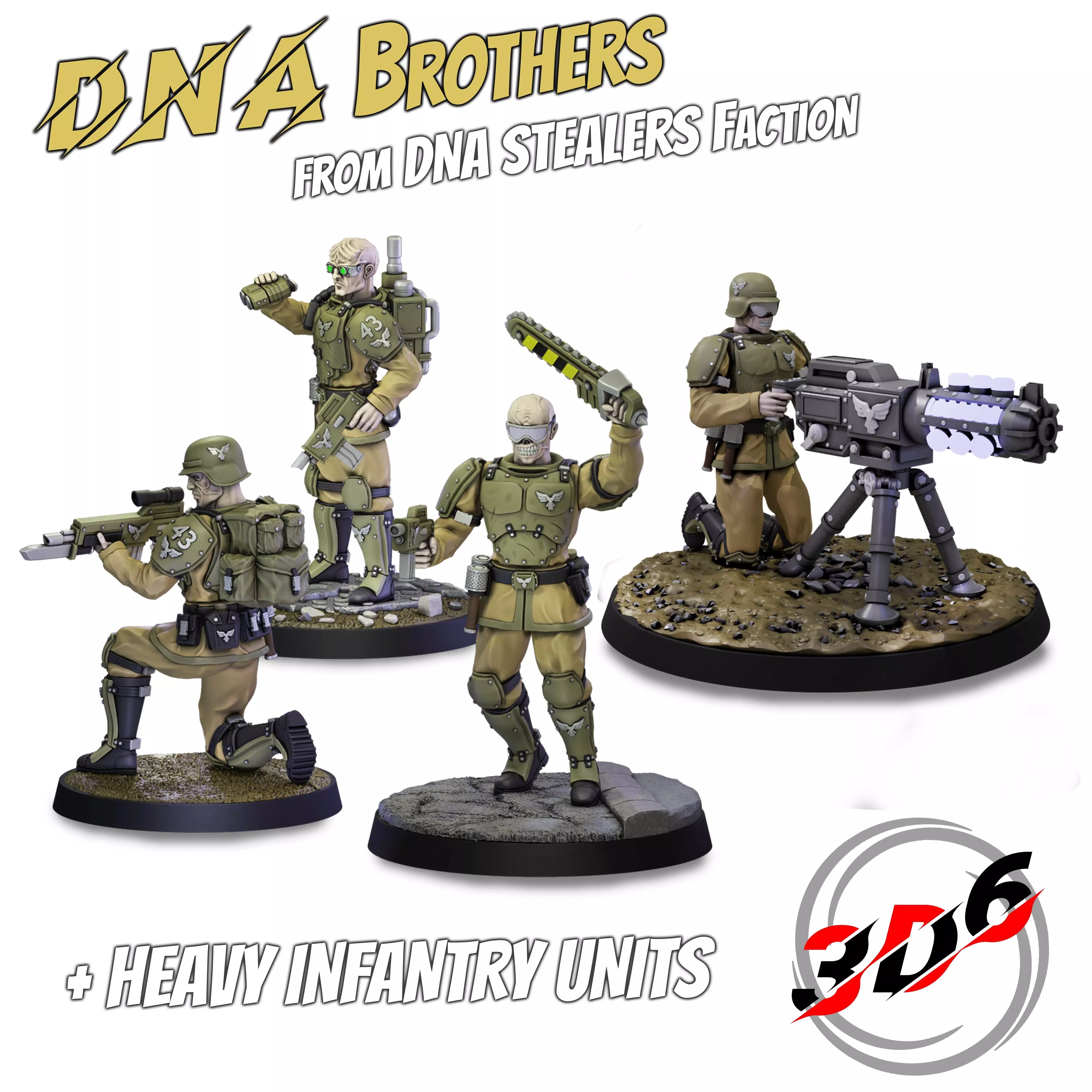 DNA Brothers Platoon DNA Stealers Proxy Genestealers Warhammer 3D print model_0