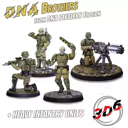 DNA Brothers Platoon DNA Stealers Proxy Genestealers Warhammer 3D print model