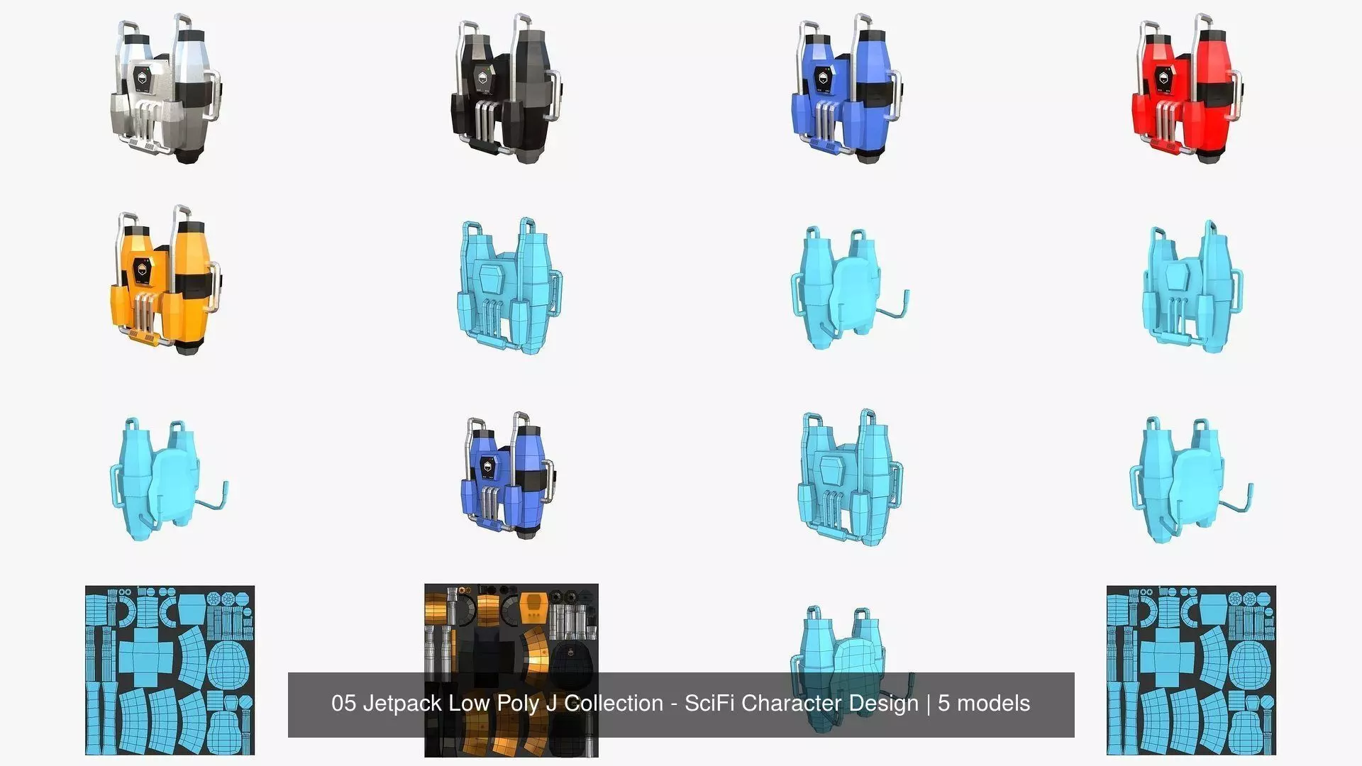 05 Jetpack Low Poly J Collection - SciFi Character Design _1