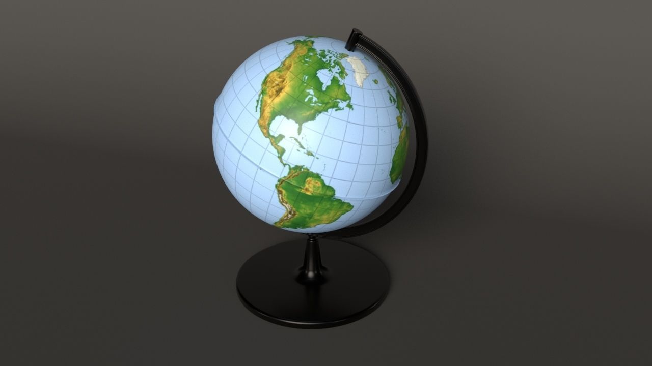 Globe Low-poly 3D model_5