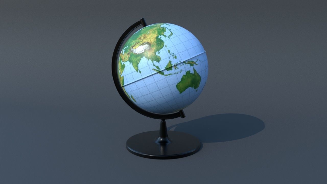 Globe Low-poly 3D model_6