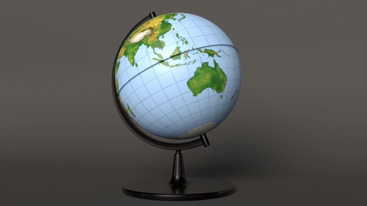 Globe Low-poly 3D model_4