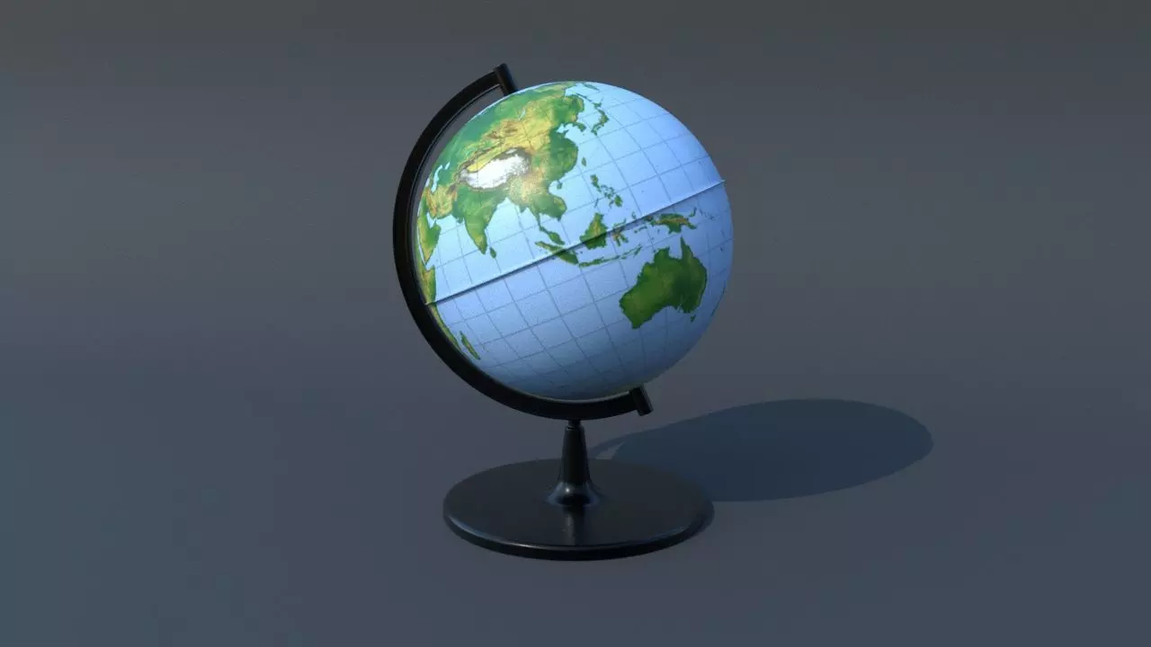 Globe Low-poly 3D model_0