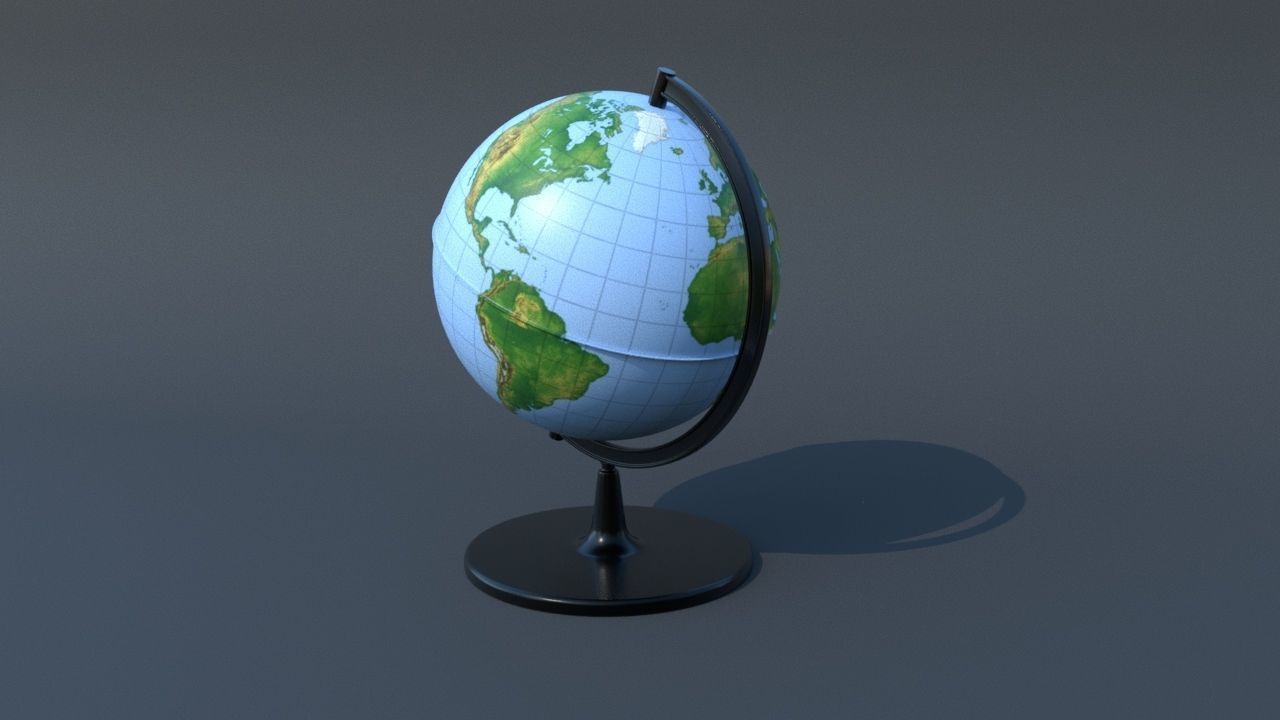Globe Low-poly 3D model_7