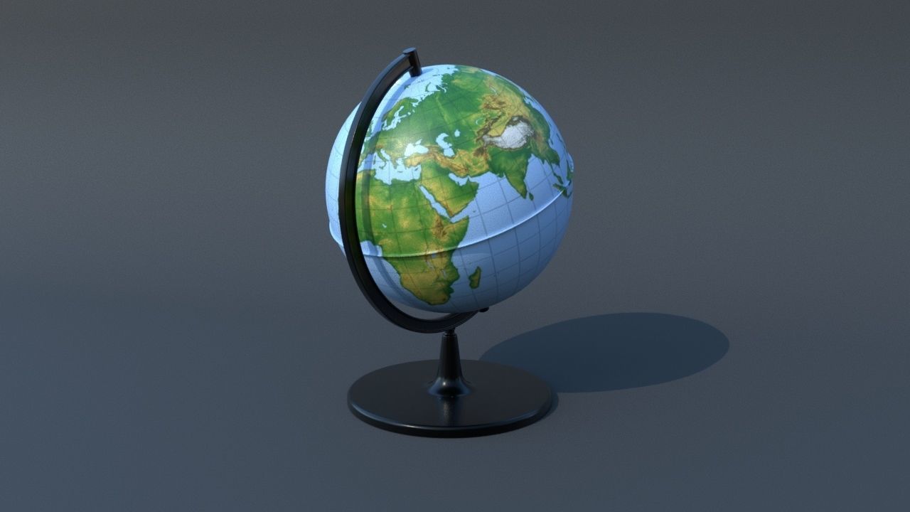 Globe Low-poly 3D model_8