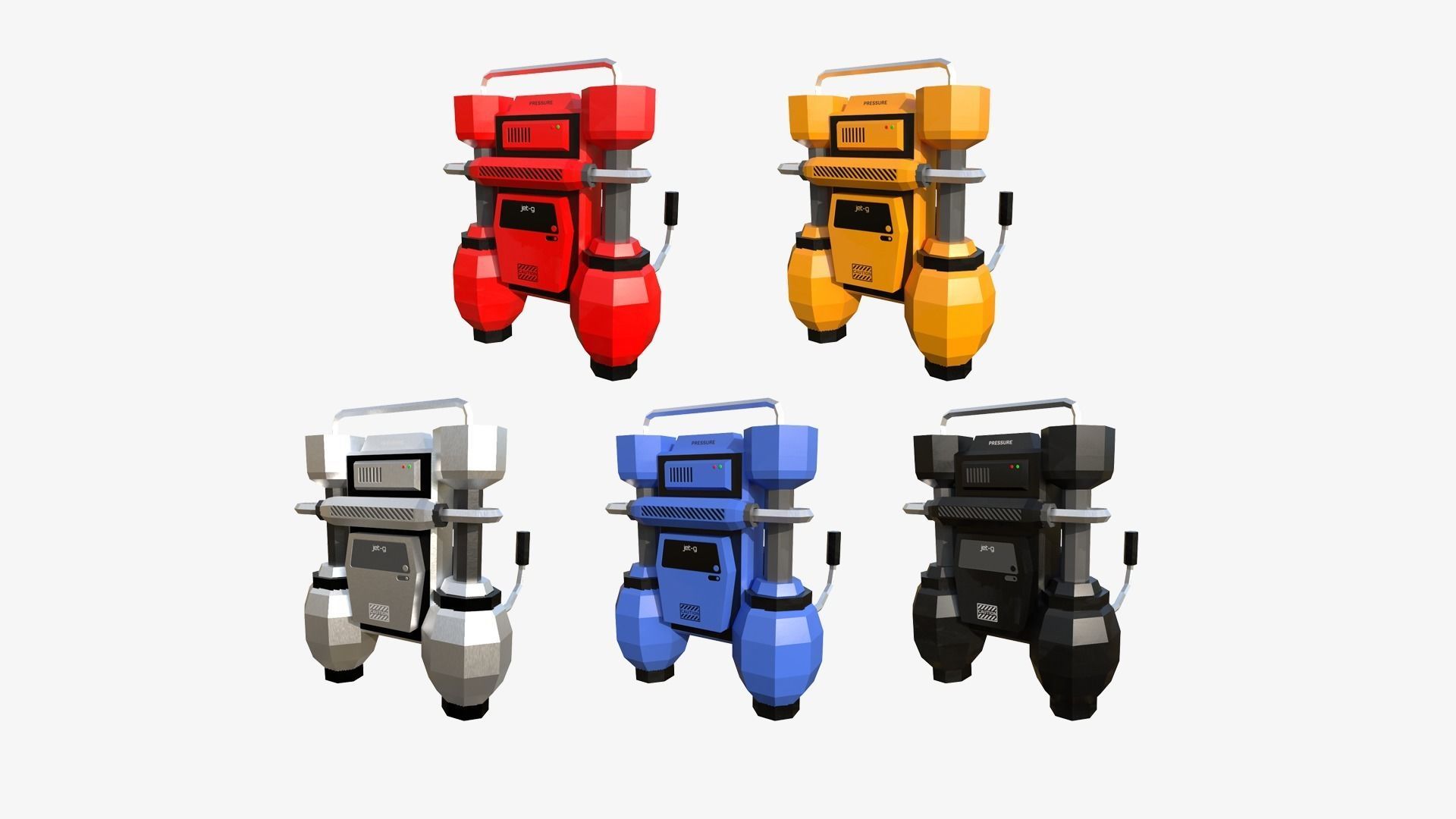 50 Jetpack Low Poly Collection - SciFi Character Design _2