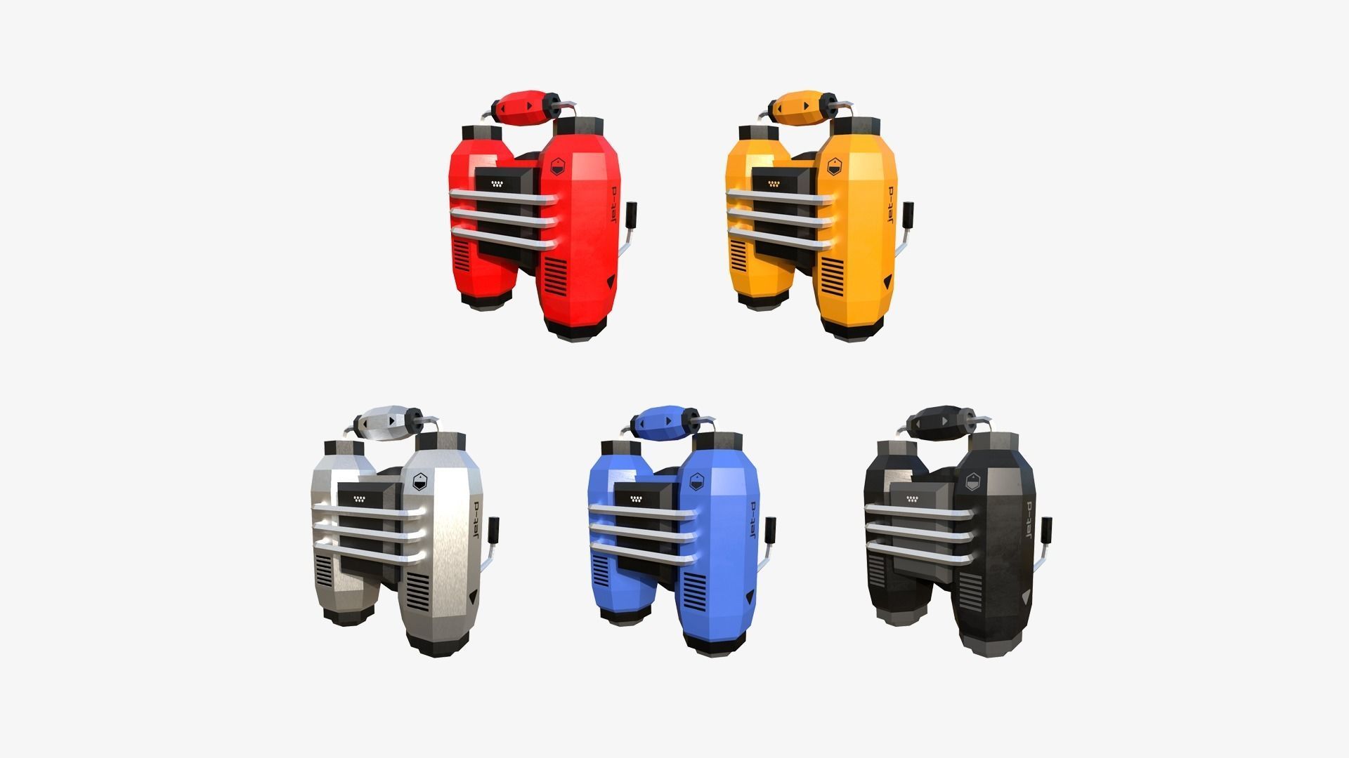 50 Jetpack Low Poly Collection - SciFi Character Design _10