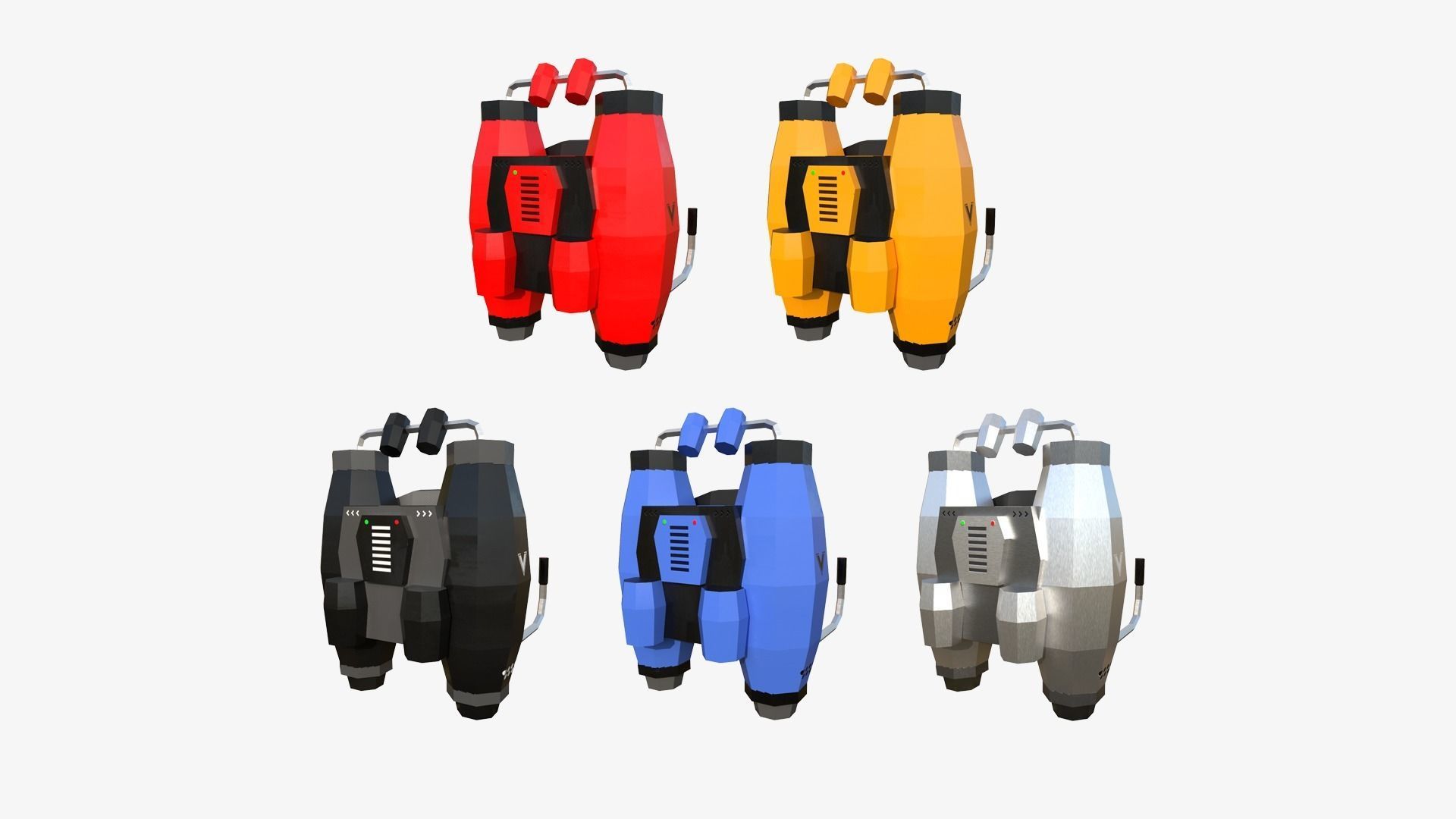50 Jetpack Low Poly Collection - SciFi Character Design _16