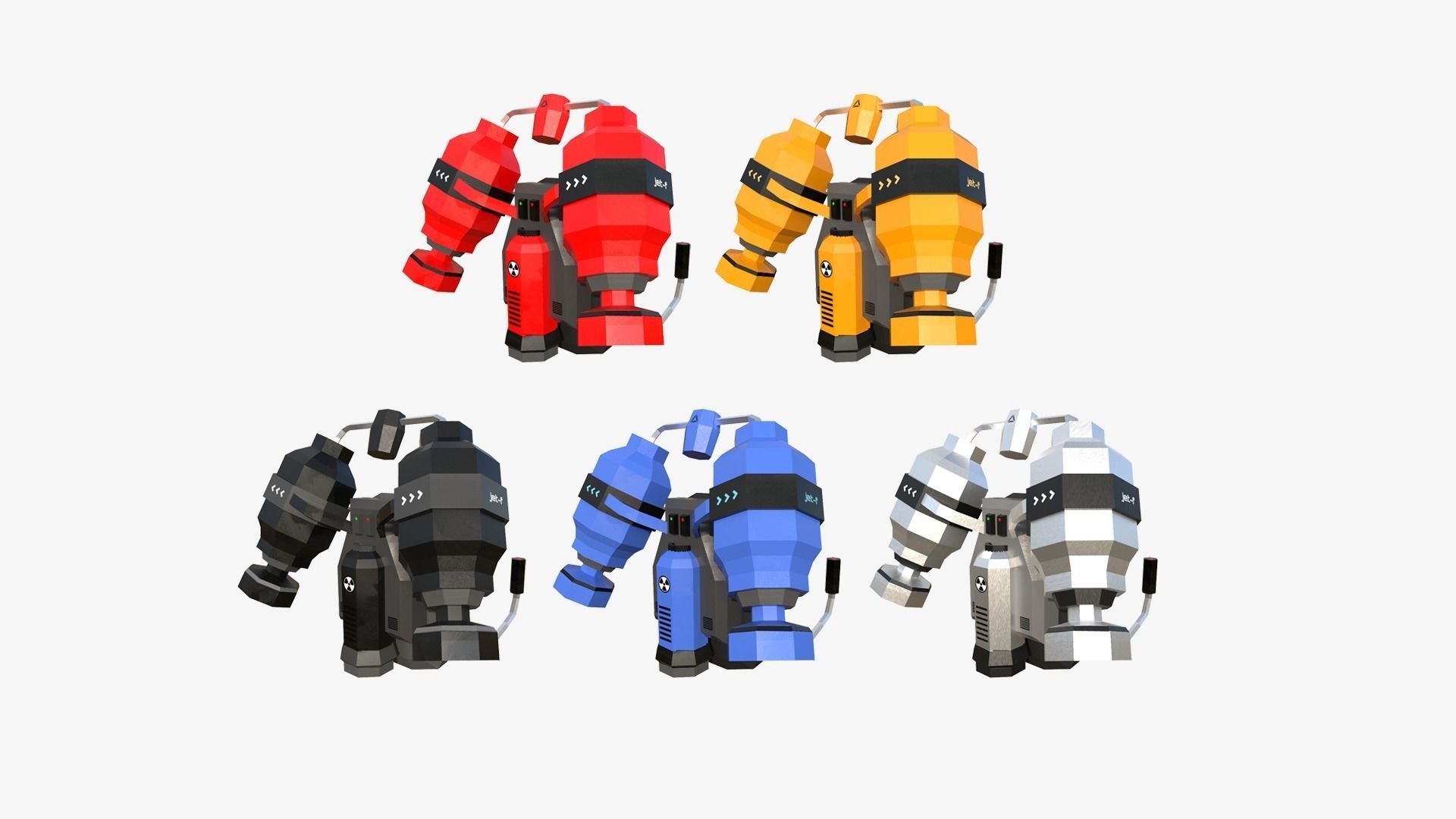 50 Jetpack Low Poly Collection - SciFi Character Design _3