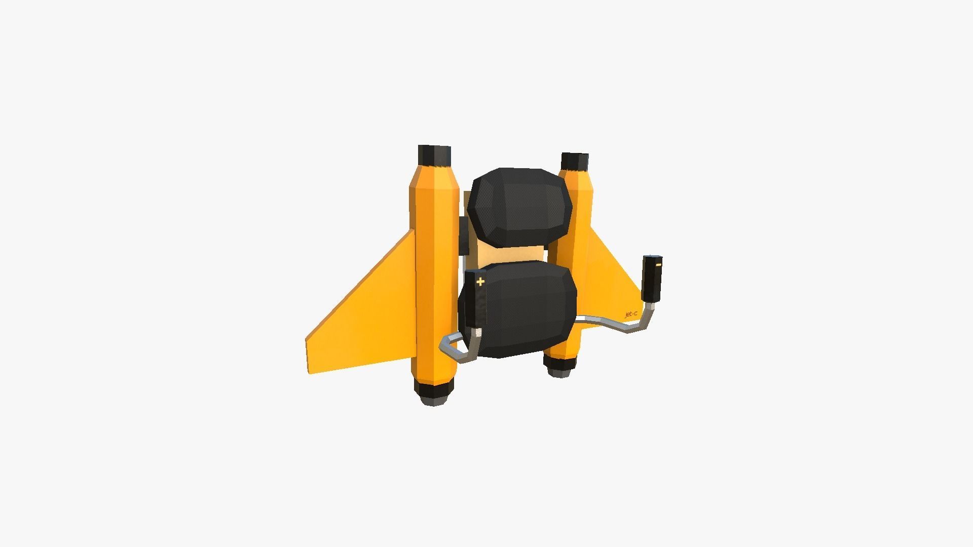 10 Jetpack Low Poly Collection Yellow - SciFi Character Design _30