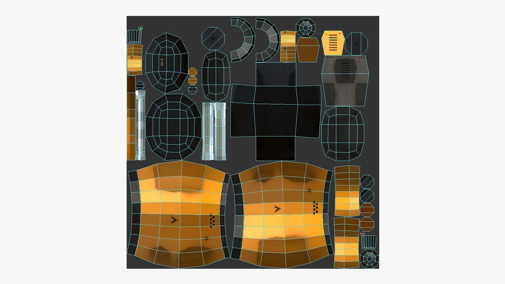 10 Jetpack Low Poly Collection Yellow - SciFi Character Design _11