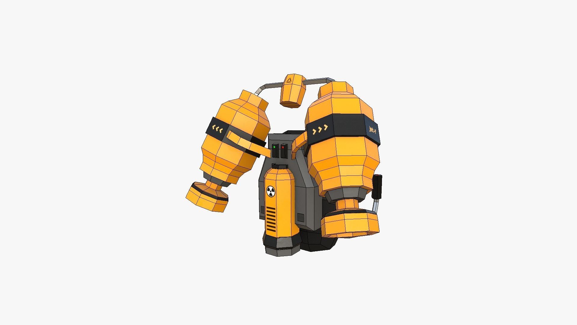 10 Jetpack Low Poly Collection Yellow - SciFi Character Design _51