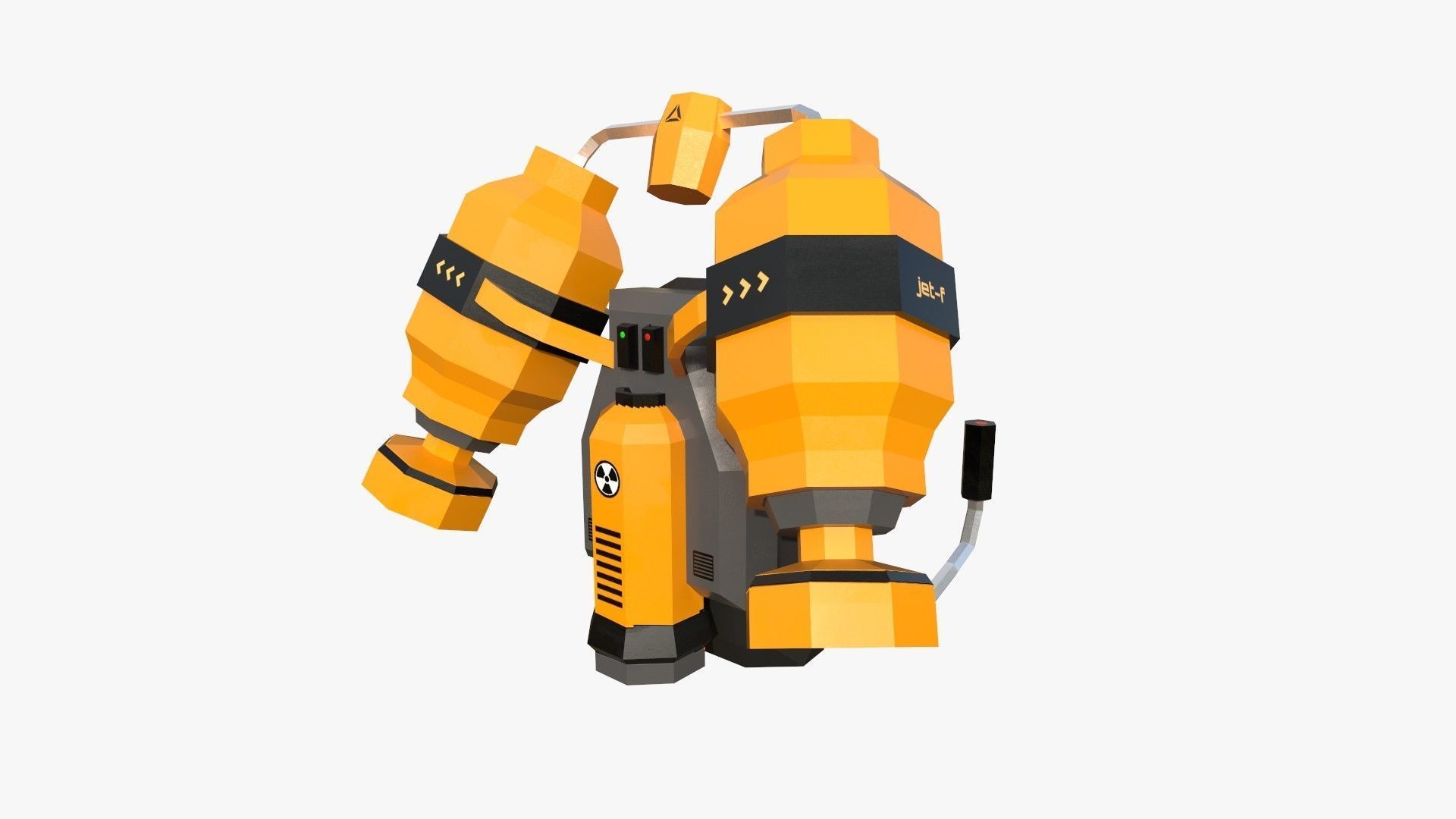 10 Jetpack Low Poly Collection Yellow - SciFi Character Design _50