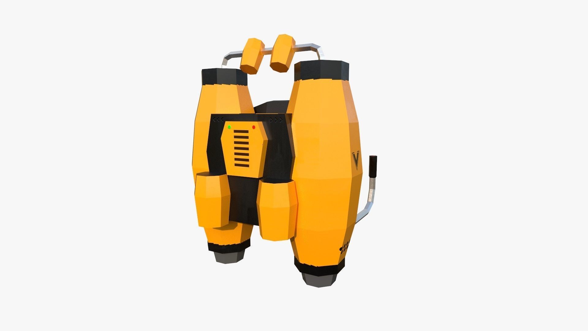 10 Jetpack Low Poly Collection Yellow - SciFi Character Design _3