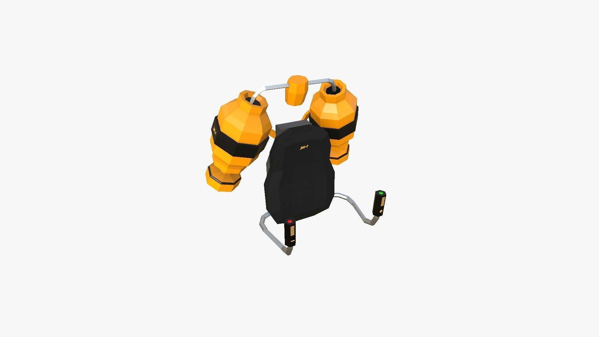 10 Jetpack Low Poly Collection Yellow - SciFi Character Design _47
