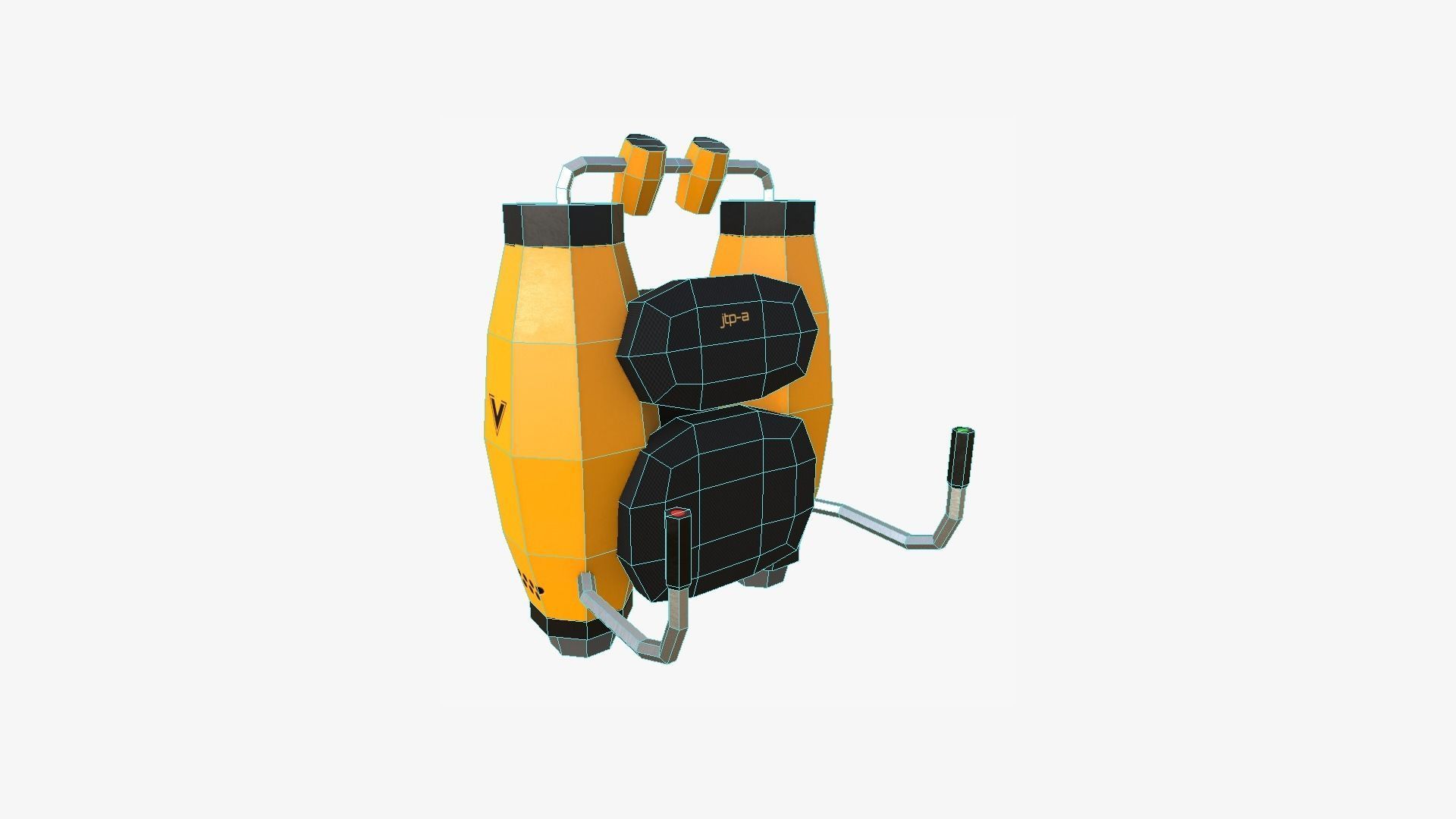 10 Jetpack Low Poly Collection Yellow - SciFi Character Design _9