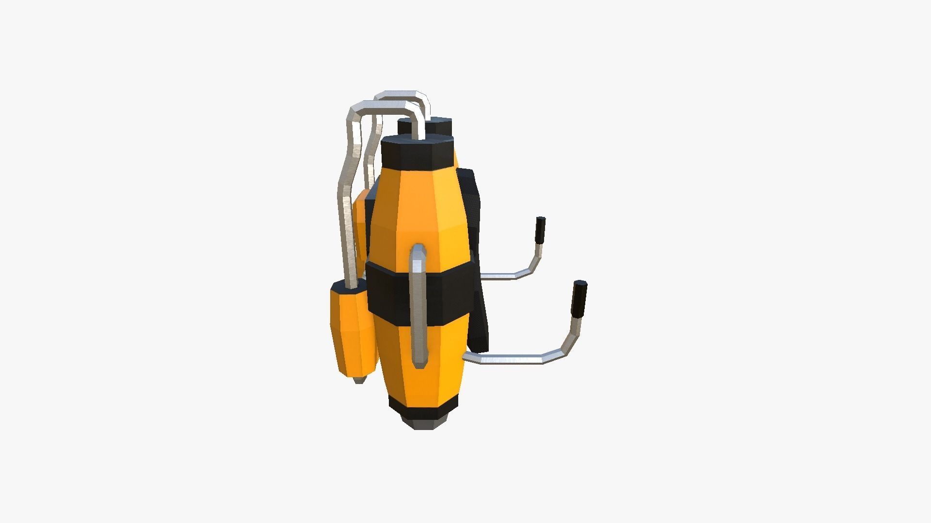 10 Jetpack Low Poly Collection Yellow - SciFi Character Design _75
