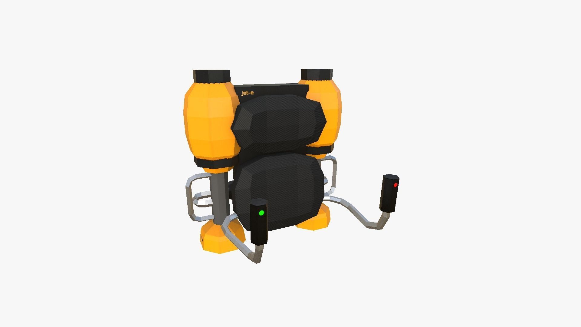 10 Jetpack Low Poly Collection Yellow - SciFi Character Design _45