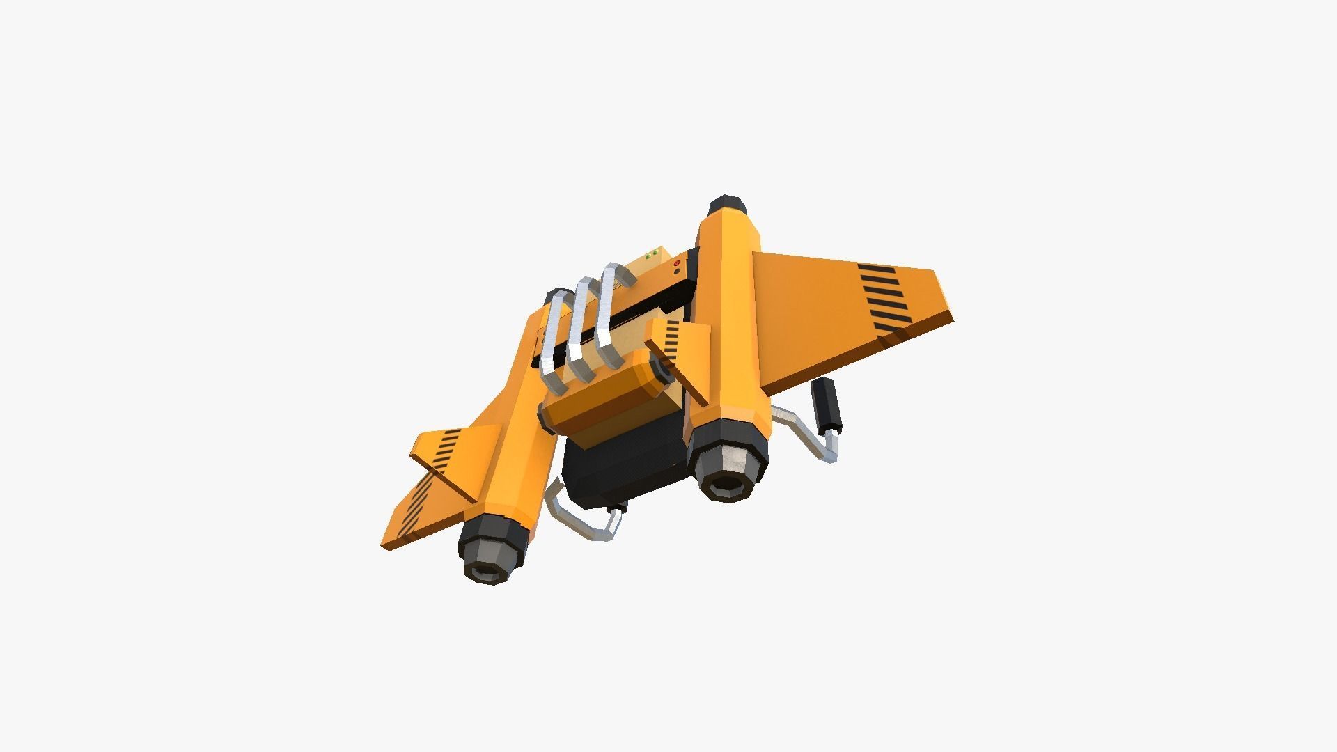 10 Jetpack Low Poly Collection Yellow - SciFi Character Design _29