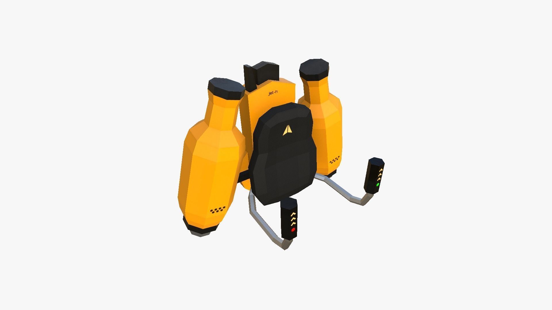 10 Jetpack Low Poly Collection Yellow - SciFi Character Design _66