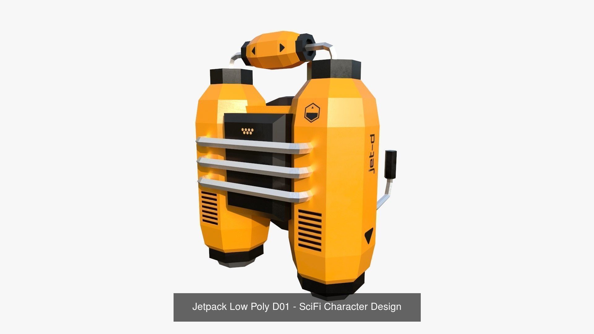 10 Jetpack Low Poly Collection Yellow - SciFi Character Design _6