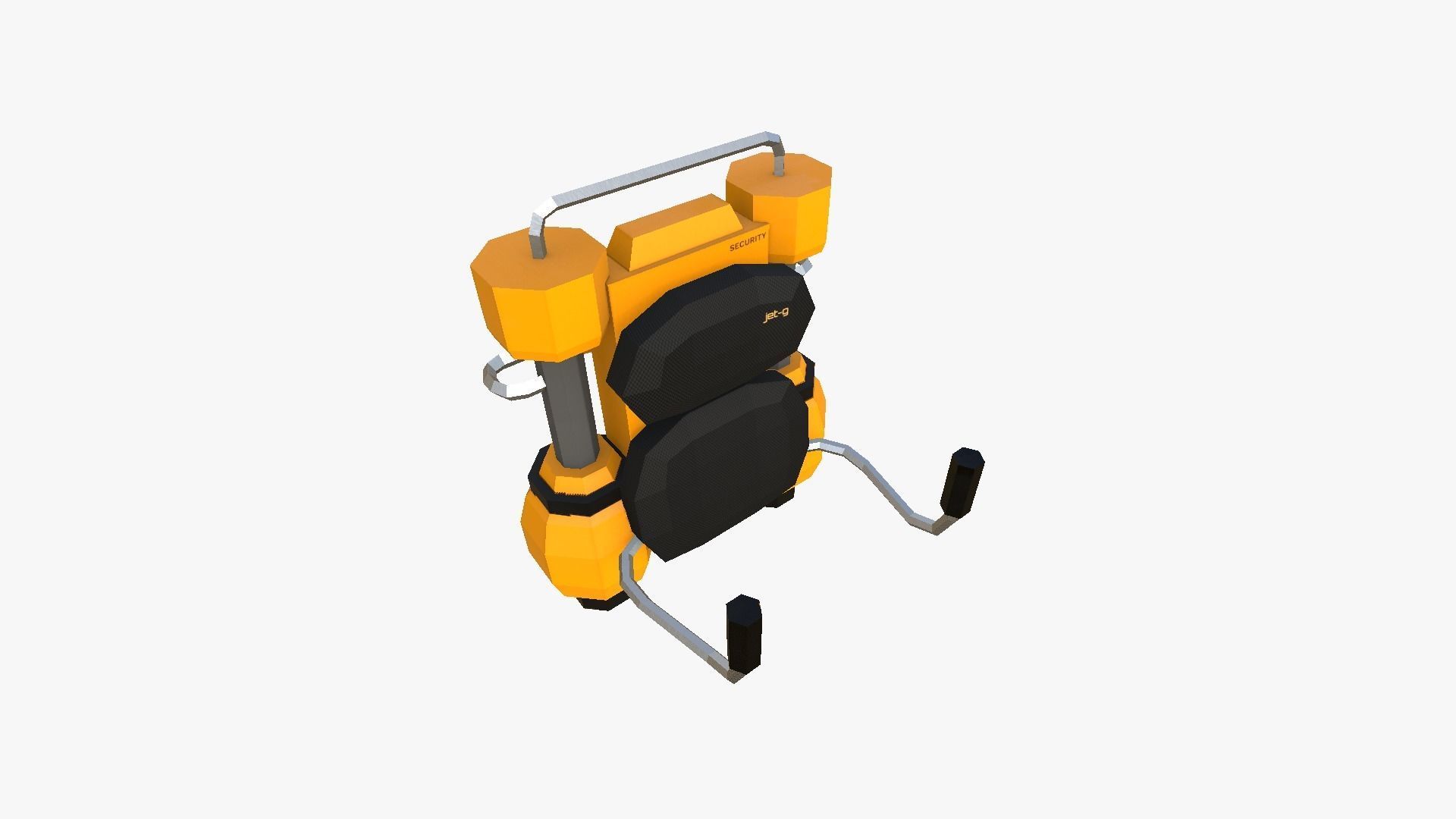 10 Jetpack Low Poly Collection Yellow - SciFi Character Design _58