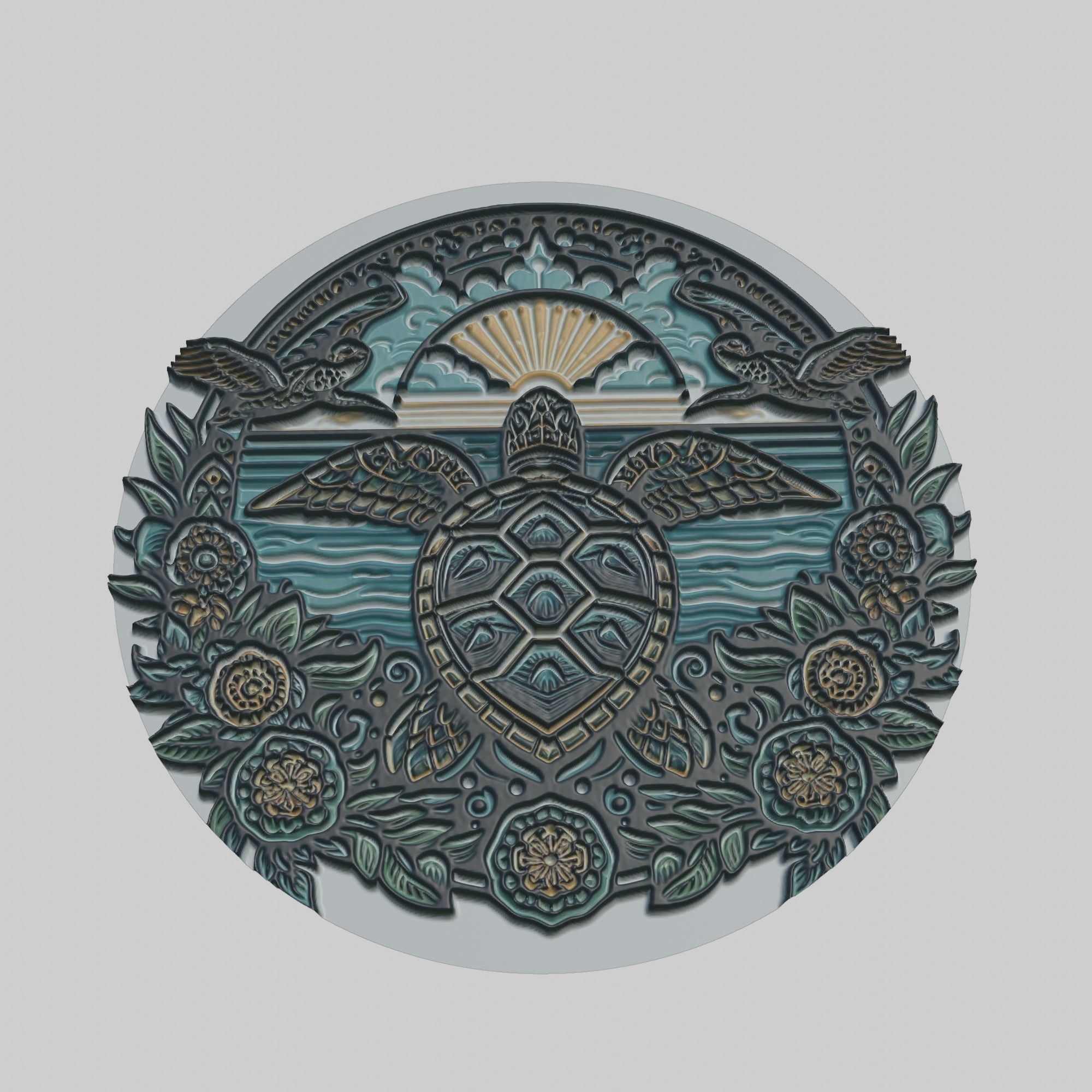 Sea Turtle Animal 3D print model_1