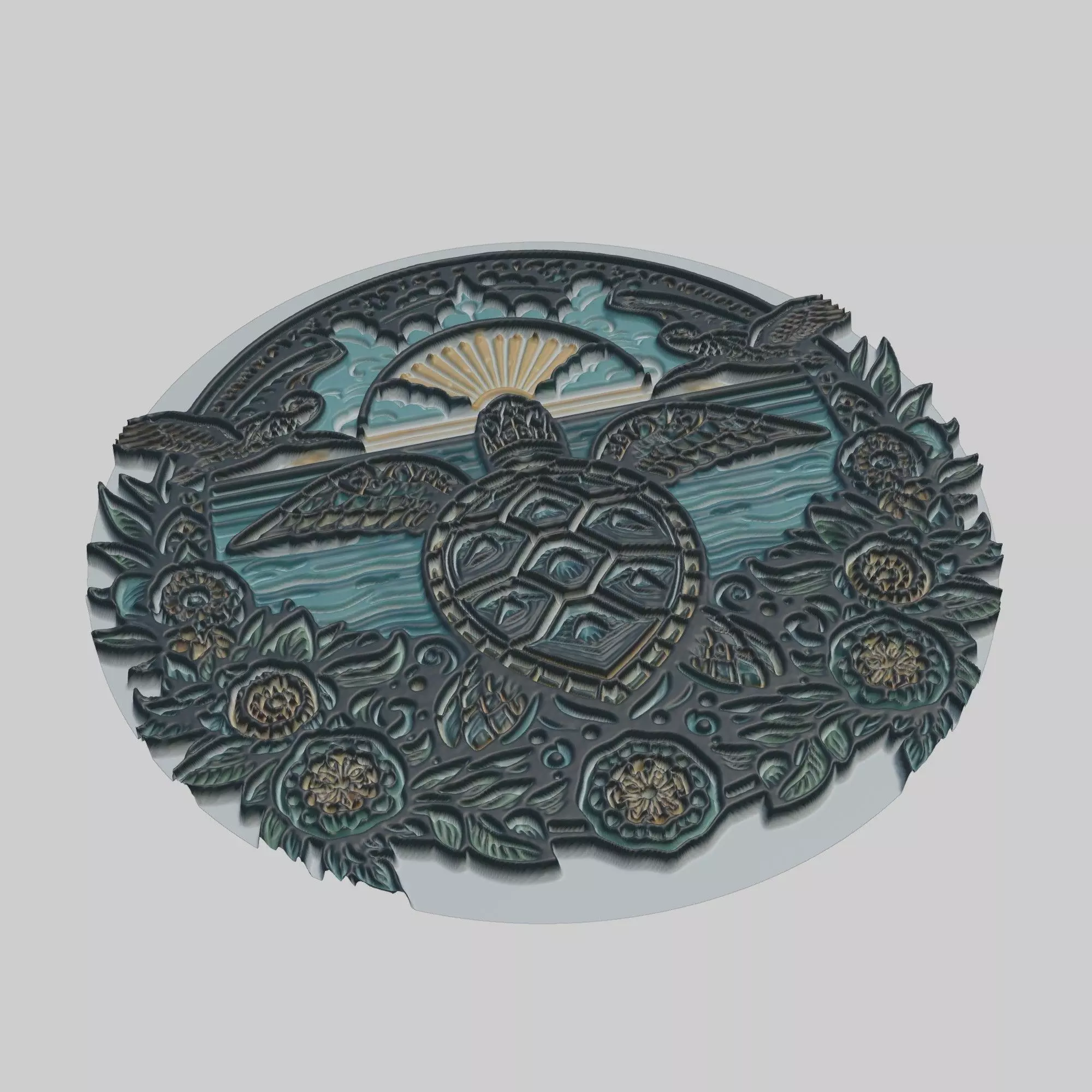 Sea Turtle Animal 3D print model_0