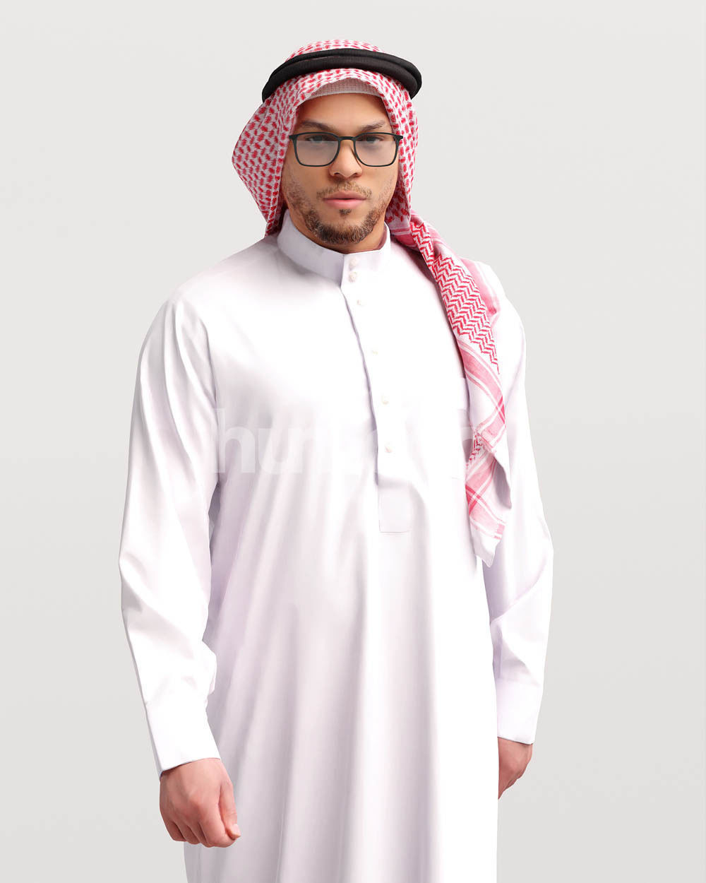 Humano Arab man in thobe walking Saudi Arabia - 2401-066-6834 3D model_7