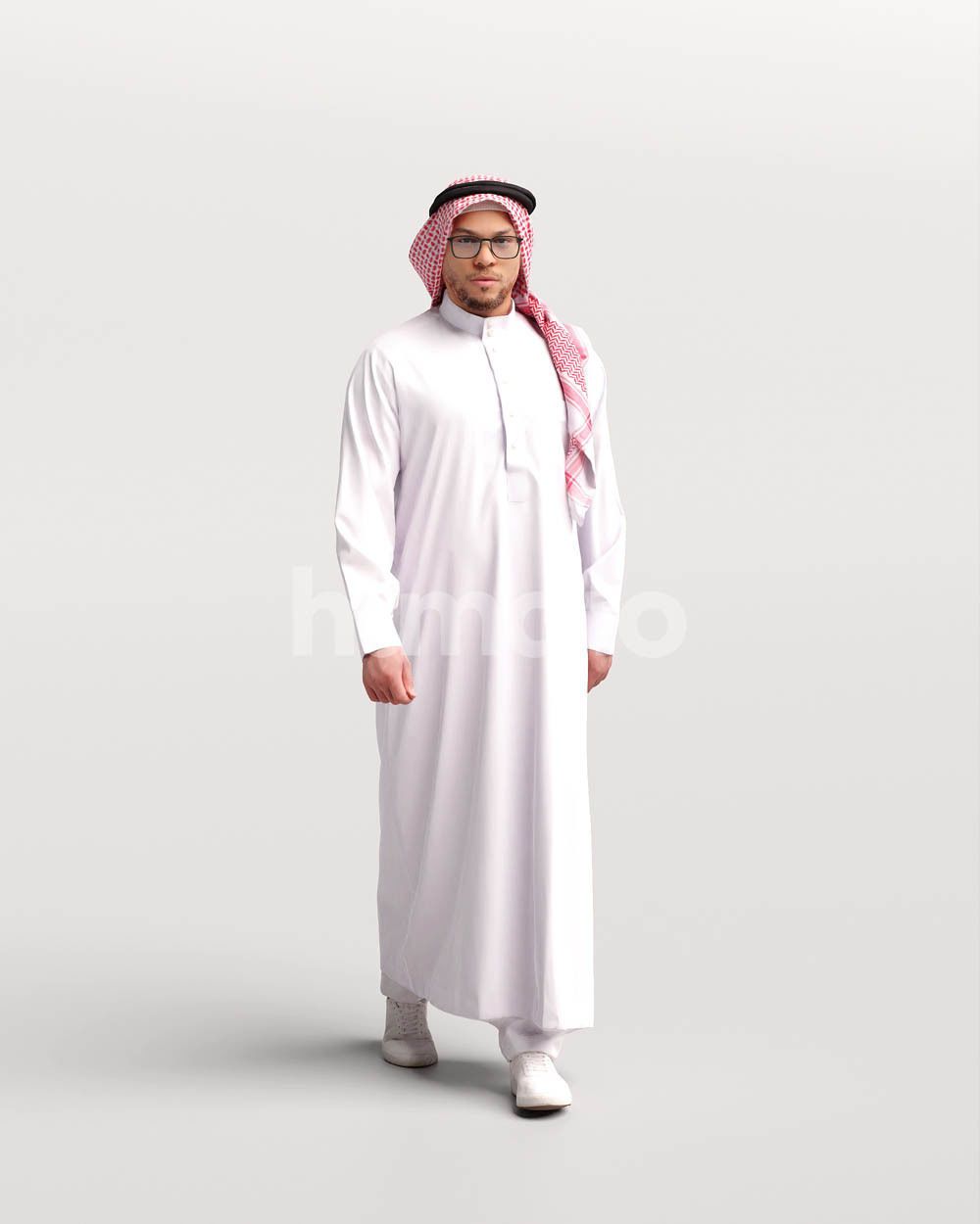 Humano Arab man in thobe walking Saudi Arabia - 2401-066-6834 3D model_4