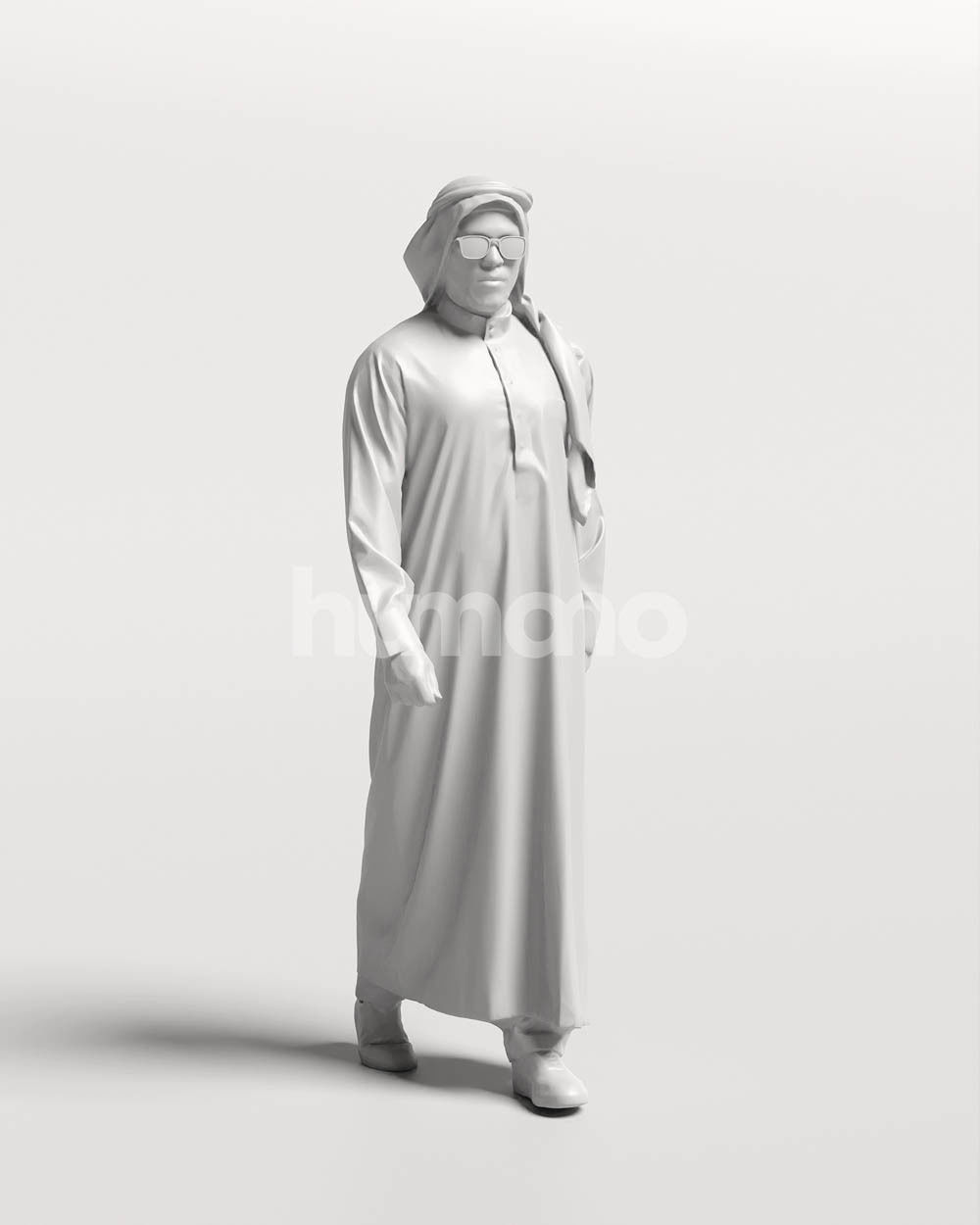 Humano Arab man in thobe walking Saudi Arabia - 2401-066-6834 3D model_14