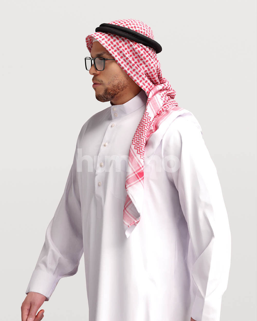Humano Arab man in thobe walking Saudi Arabia - 2401-066-6834 3D model_8