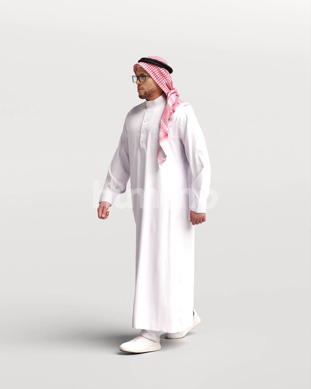 Humano Arab man in thobe walking Saudi Arabia - 2401-066-6834 3D model_6