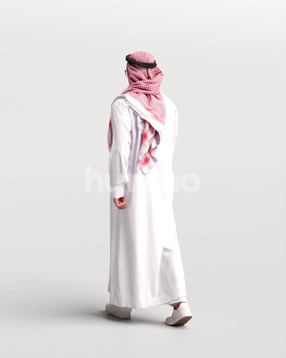 Humano Arab man in thobe walking Saudi Arabia - 2401-066-6834 3D model_5