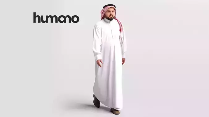 Humano Arab man in thobe walking Saudi Arabia - 2401-065-7060