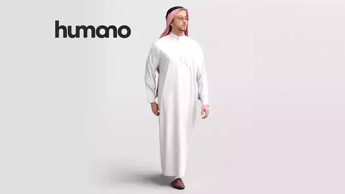 Humano Arab man in thobe walking - 2401-062-6652