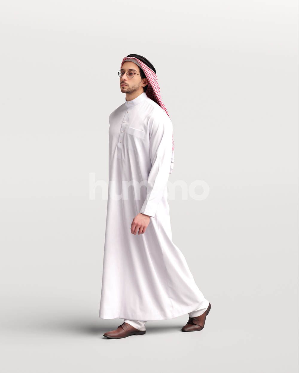 Humano Arab man in thobe walking - 2401-062-6652 3D model_6