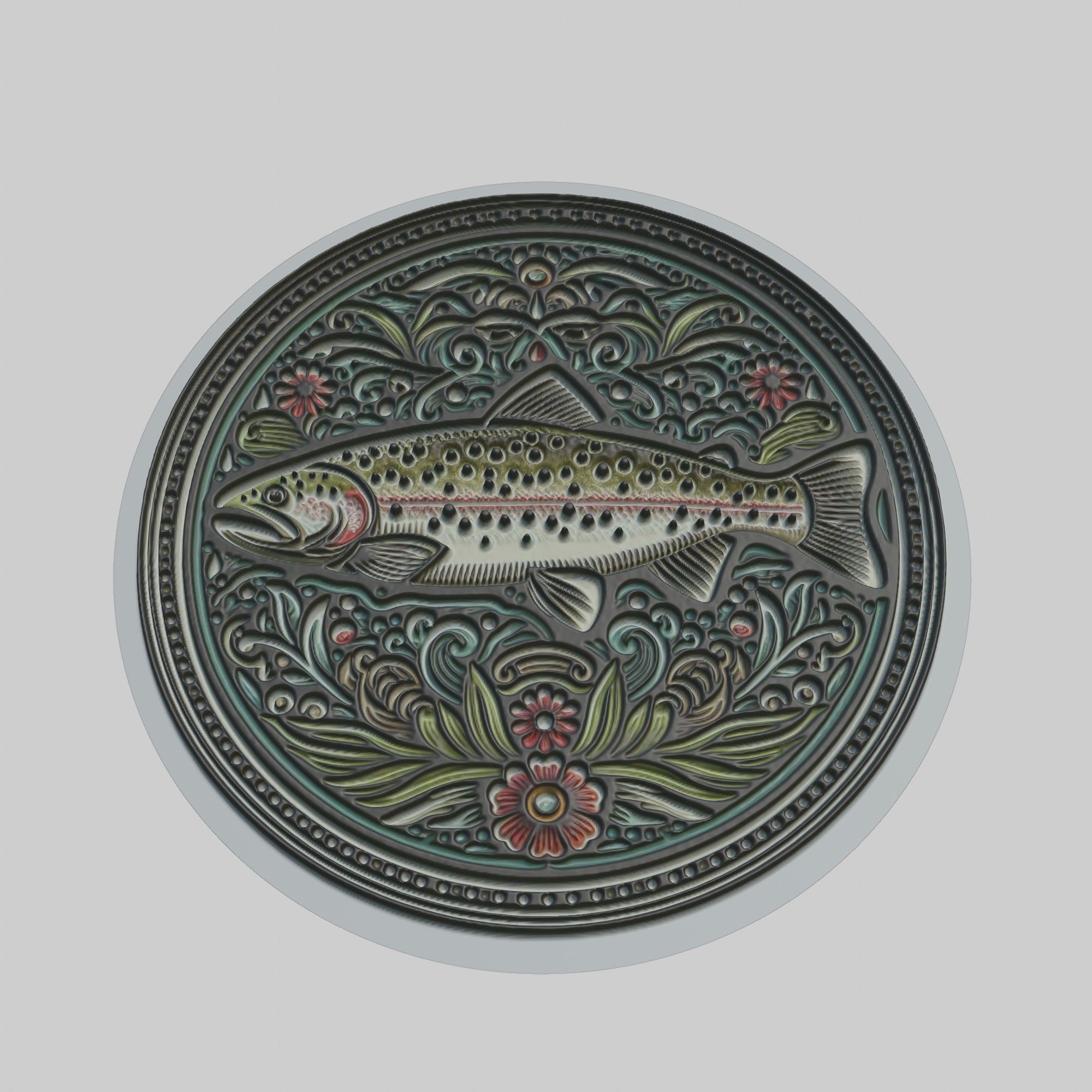 Trout Animal 3D print model_1