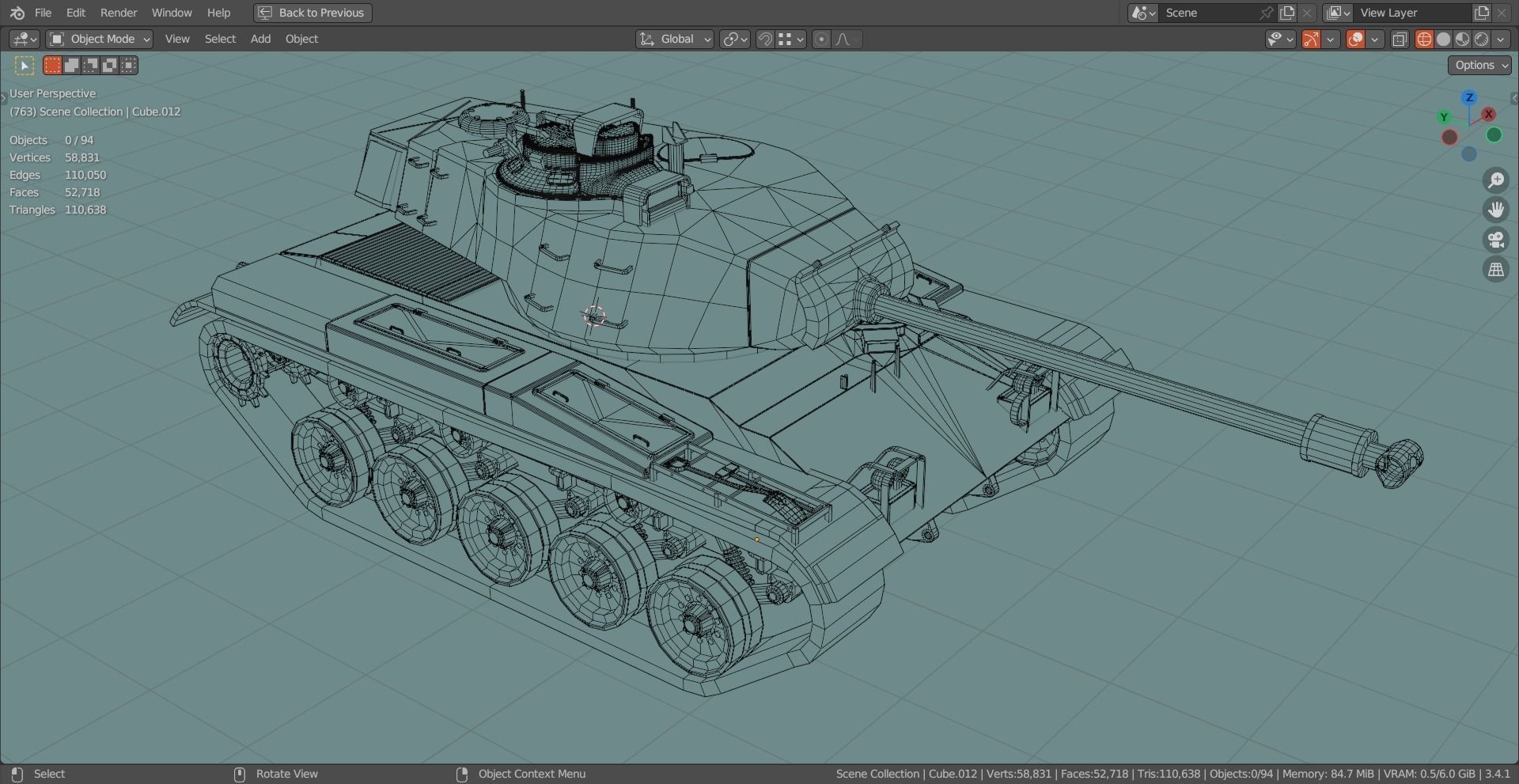 M41 Walker Bulldog TANK BASE MESH Low-poly 3D model_12